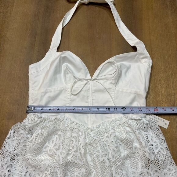 For Love and‎ Lemons Sonnet Lace Maxi Dress Medium White Halter - Picture 6 of 16